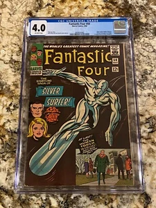 FANTASTIC FOUR #50 CGC 4.0 OW PAGES CLASSIC SILVER SURFER COVER MCU APP MARVEL - Foto 1 di 3