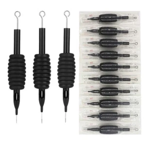 100 pz ago per tatuaggi sterile con tubo 19 mm 3/4" combinazione impugnatura e punta 10 taglie - Foto 1 di 7