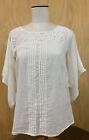 RUBBISH Super Cute Sheer Ivory Blouse Top Interesting Sleeves Great Details Sz S