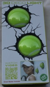 3D Tennisbälle - Deko LED Licht brandneu mit rissigen Aufklebern - Bild 1 von 5