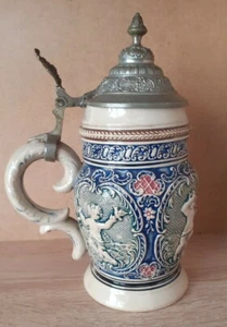 Vintage German Lidded Beer Stein Mug 1960's - Picture 1 of 6
