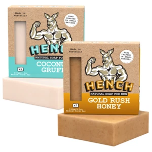 HENCH - Men's Soap Bar 2 x 130g - Handmade with Natural Ingredients Soap for Men - Picture 1 of 8