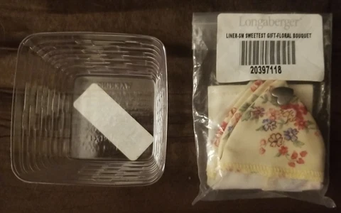 New Longaberger 2002 Sweetheart Sm. Sweetest Protector, Floral Bouquet Liner Cover