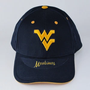 JBREM West Virginia Mountaineers Hat Cap Strap Back Blue WVU Mens Pockets - Picture 1 of 9