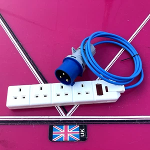 Enchufe de 32 amperios a 13 amperios 4x Gang socket (fusionado) 2x metros arctic flex núcleos de 1,5 mm - Imagen 1 de 5