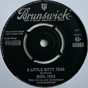Burl Ives - A Little Bitty Tear - 7” Vinyl Single - Picture 1 of 3