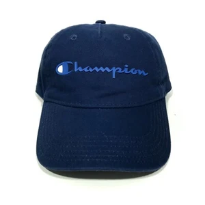 new CHAMPION HAT dad cap solid NAVY BLUE spellout adjustable ADULT men/women NWT - Picture 1 of 3