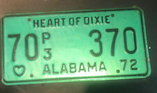 Alabama 1972 License Plate # 70P3-370