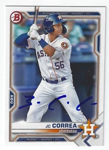 J.C. CORREA HOUSTON ASTROS SIGNED 2021 BOWMAN DRAFT BASEBALL CARD LAMAR CARDINAL - Picture 1 of 1