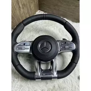 Mercedes AMG Sportlenkrad – Leder/Carbon – Weiße Tasten – W205 W177 W213 - Bild 1 von 1