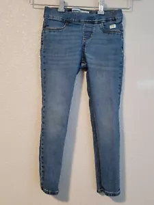 Old Navy Pull on Jeans Girls Size 6-7 Skinny Tapered Denim Blue - Picture 1 of 12
