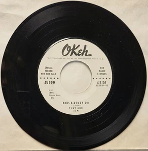 Tiny And Tim Bop-A-Diddy Do/Love At First Sight 1958 7” 45 Okeh 4-7105 VG+ - Picture 1 of 2