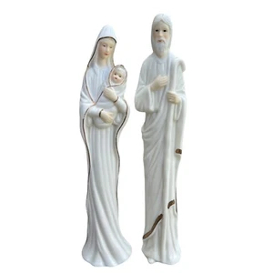 Pair of Porcelain Statues Mary with Child & Joseph Nativity Carlton Card Figures - Picture 1 of 11