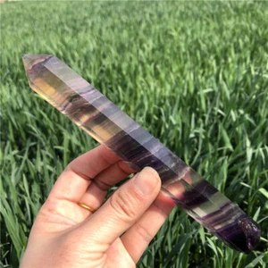 0.50LB Natural Rainbow Fluorite Obelisk Quartz Crystal Wand gift XA5951-05-A - Picture 1 of 16