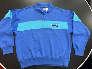 Vintage Nike Polo Sweater Mens Henley Color Block Pullover 3 Button 80s Size L - Picture 1 of 12