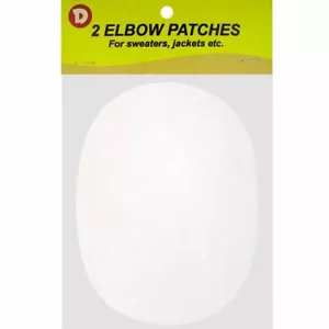 Ultrahold 2 Kunstleder Bügelbild Ellenbogen Patches 4,5 x 5,5 Zoll - weiß - Bild 1 von 1
