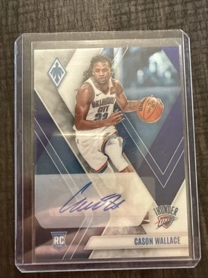 2023-24 Panini Phoenix Cason Wallace #PRA-CWL Blue RC Rookie Autographs Auto /25 - Image 1 of 3