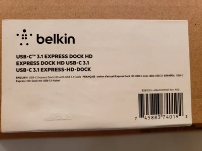 BELKIN EXPRESS Laptop HD F4U093 ESTACIÓN DE ACOPLAMIENTO Con Adaptador de Corriente ¡Nuevo Con Caja! Foto 1 de 4