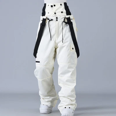 Hombres Mujeres Pantalones de Nieve Con Protección de Cintura Snowboard Nieve Pantalón Esquí Traje Pantalones Foto 1 de 4