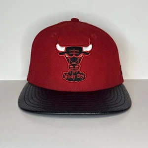 CHICAGO BULLS New Era Hardwood Classics "WINDY CITY" Strapback Leather Bill Hat - Picture 1 of 12