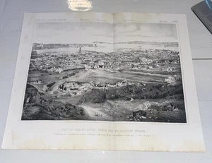 “View Of Sebastopol From The Malakhoff Tower” 1861 Original Engraving Print - Picture 1 of 4
