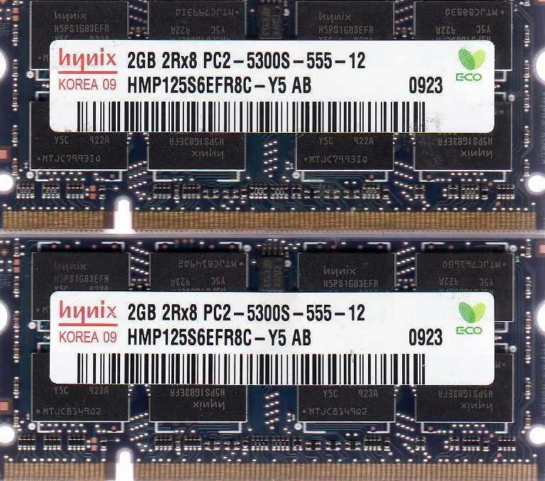 Memoria DDR2 4 GB 2x 2 GB Toshiba Satellite P205D-S7454/P205D-S7479/P205D-S8802 Foto 1 de 1