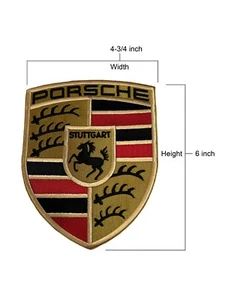 Porsche Color Crest Sew-On Badge Cloth Emblem 6"x4.75" - Picture 1 of 3