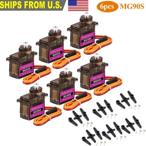 6pcs MG90S Mini Metal Gear Analog Servo with Metal Transmission Robot Helicopter - Picture 1 of 10