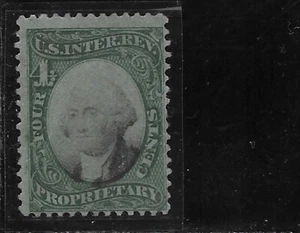 US Scott RB4b, Green Paper, Revenue, Proprietary, 4 Cent,1871, Mint, NG, F/VF - Picture 1 of 1