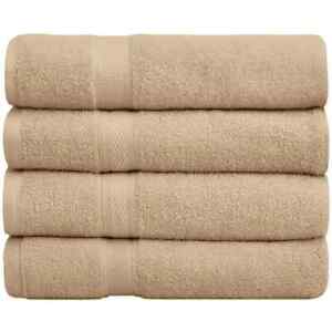 4 Pack Luxury Bath Towels Set Combed Cotton Highly Absorbent 27"x54" 500 GSM