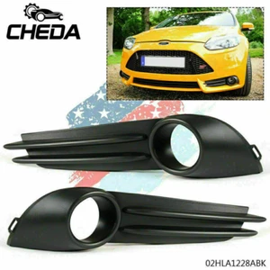 Pair Fit For 2013-14 Ford Focus St 4-Dr RH LH Front Fog Light Lamps Covers Trim - Picture 1 of 12
