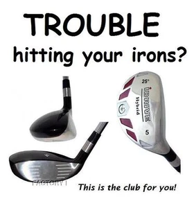 iDRIVE RESCUE Hybrid made Regular Flex taylor fit #5 Iron Wood 25° STEEL SHAFT - Picture 1 of 2