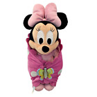 Peluche papillon Disney Babies Minnie Mouse emmaillotée dans une couverture rose polka point