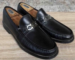 MOCASSINI/SCARPE SALVATORE FERRAGAMO IN PELLE NERA UOMO TG 11,5 D - Foto 1 di 7