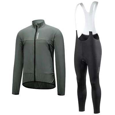 WOSAWE Mens Cycling Sets Breathable Reflective Windcoat Spong Cushion Bib Tights - Image 1 of 4
