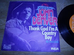 JOHN DENVER "THANK GOD I´M A COUNTRY BOY/MY SWEET LADY" 1975 FIRST PRESSING GEMA - Picture 1 of 5