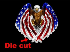 Bald Eagle USA American Flag Sticker Car Truck Laptop Window Decal Bumper decal - Bild 1 von 2