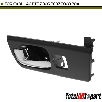 Manija de puerta interior con orificio cromado y negro para conductor trasero Cadillac DTS 2006-2011 Foto 1 de 4