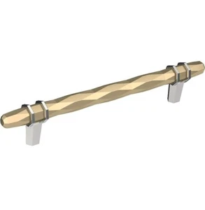 Amerock London 6-5/16 Inch CTC Bar Pull in Golden Champagne/Polished Chrome - Picture 1 of 4