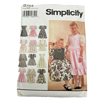 Simplicity 8754 Girls 7 8 10 12 Dressy Wedding Christmas Formal Dress Pattern - Image 1 of 4