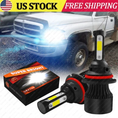 9004 HB1 LED Headlight Bulbs for Dodge Ram 1500 2500 3500 1994-2001 Hi Low Beam - Image 1 of 4