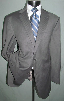  Hart Schaffner Marx 2 Botones Doble Ventilación Gris Rayas Hombres Chaqueta de Lana 46 L Foto 1 de 4