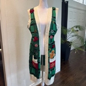 Women's United States Sweaters Vest M Green Holidayi - Picture 1 of 4
