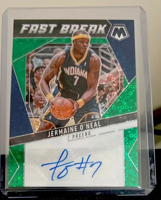 2024-25 Mosaic Fast Break Jermaine O’Neal Indiana Pacers Green/5 Autograph - Image 1 of 2