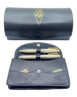 Pluma Estilográfica y Biro Vintage Conway Stewart Plata Esterlina Oro 18ct Centenario Foto 1 de 4