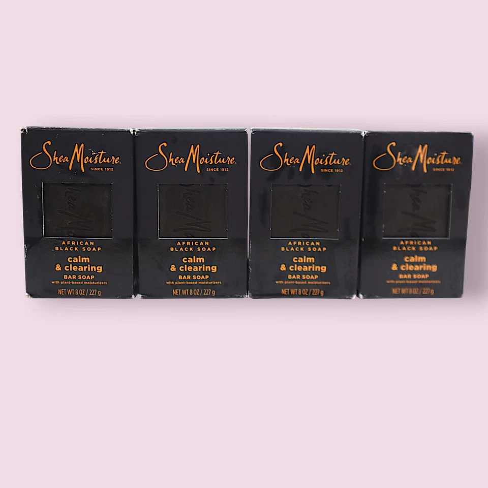 4 шт. Shea Moisture African Black очищающее успокаивающее и очищающее мыло 8 унций - Изображение 1 из 1