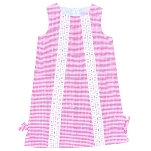 NWT! Lilly Pulitzer Little Lilly Fiesta Pink Gingham Classic Shift Dress Size 8 - Picture 1 of 7