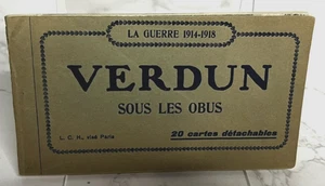 VERDUN-Sous Les Obus-20 Detachable Post Cards-La Guerre 1914-1918-L.C.H. Paris - Picture 1 of 4