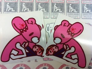 GLOOMY BEAR  Punch Boy cute stickers decals bumper window computer vinyl x 2 - Picture 1 of 1