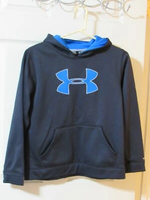 UNDER ARMOUR STORM Niños JUVENTUD GRANDE Sudadera con Capucha Pullover NEGRO AZUL NEÓN Foto 1 de 4